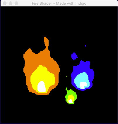 Three different color procedural flames!